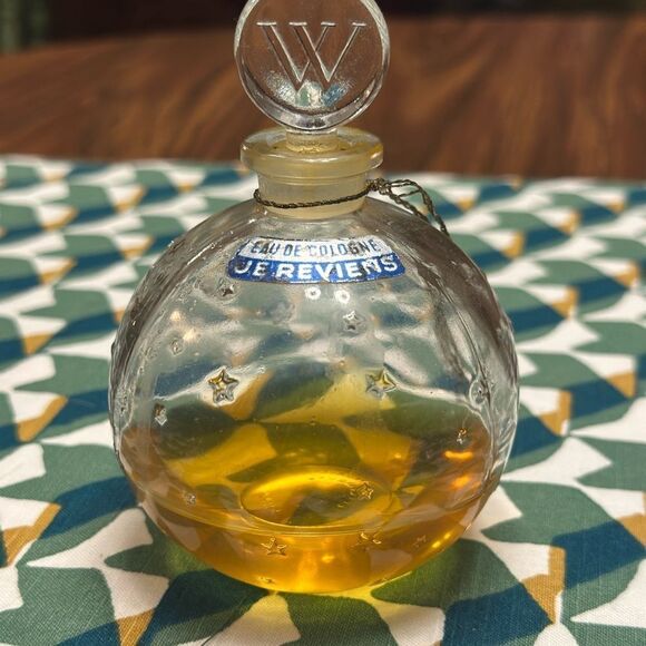 Vintage Je Reviens Worth Paris France Eau de Cologne Lalique Stars Bottle 5.5 oz - Picture 4 of 5